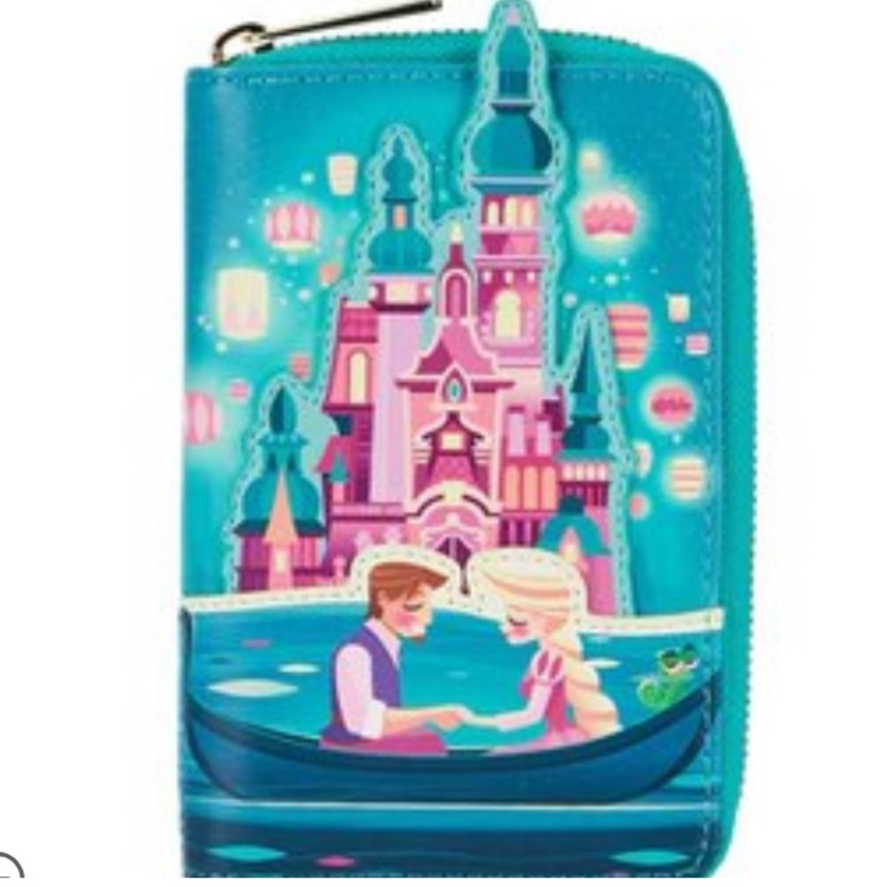 Loungefly Tangled Rapunzel‎ Castle Glow in The Dark Zip Around Wallet